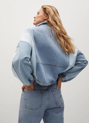 Mango oversize куртка из плотного джинса7 фото