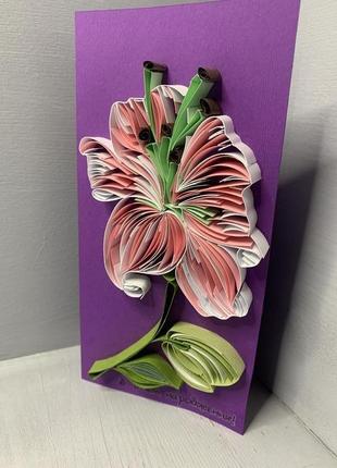 Открытка с днём рождения ,открытка с лилиями, лилии, день матери4 фото