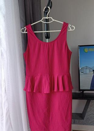 Сукня с баскою, розмір 16, l,xl, колір фуксія