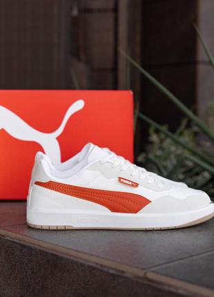 Кроссовки puma court ultra lite white orange4 фото