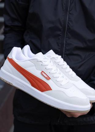 Кроссовки puma court ultra lite white orange5 фото