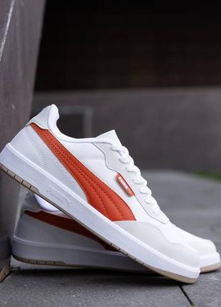 Кросівки puma court ultra lite white orange3 фото