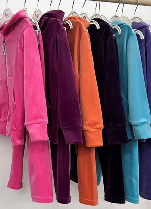 Велюрові спортивні весняні костюми без утеплення для дівчаток (86-152 см) від 400 грн