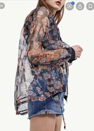 Блуза, бомбер цветочный принт💋