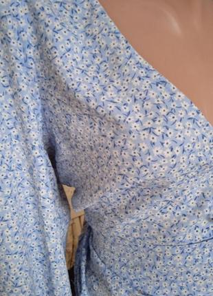 Нежная лекга блуза в цветы на стяжке7 фото