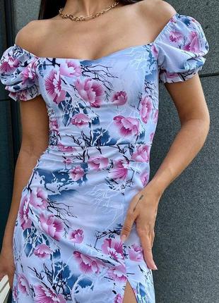 Женское облегающее платье, с цветочным принтом, сирень