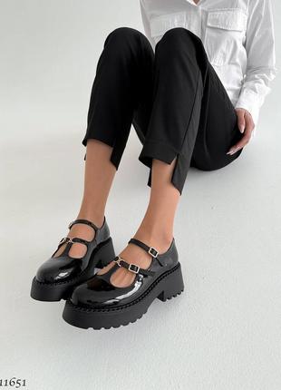Premium! женские кожаные черные туфли на каблуке весенне осенние натуральная кожа весна осень5 фото