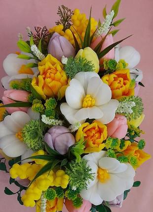 Шикарний букет із мильних квітів4 фото