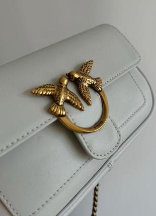 💎 сумка pinko lovebag pocket simply cream/antique gold6 фото