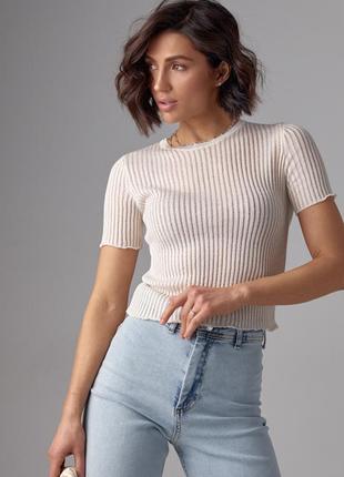 Женская трендовая полупрозрачная белая, серая укороченная футболка топ one size s m9 фото