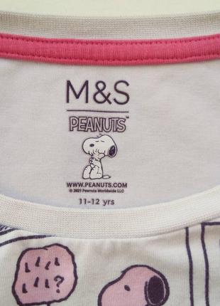 Дитяча коттонова футболка m&s на дівчинку 11-12 років із принтом4 фото