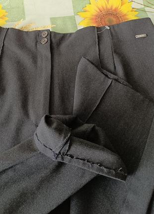 Р 20-22 / 54-56-58 удобные черно серые укороченные штаны брюки стрейчевые плотный трикотаж большие8 фото