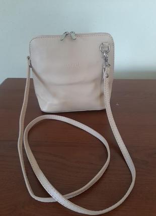 Сумочка кожаная через плечо vera pelle, italy