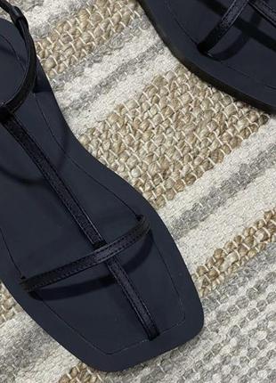 The afina украинский бренд обуви босоножки черные кожаные в стиле jil sander 41 размер новые2 фото