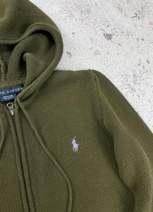 Polo ralph lauren vintage zip up knit hoodie женская кофта худи оригинал7 фото