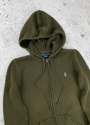 Polo ralph lauren vintage zip up knit hoodie женская кофта худи оригинал2 фото