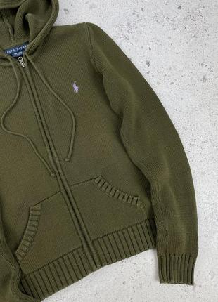 Polo ralph lauren vintage zip up knit hoodie женская кофта худи оригинал8 фото