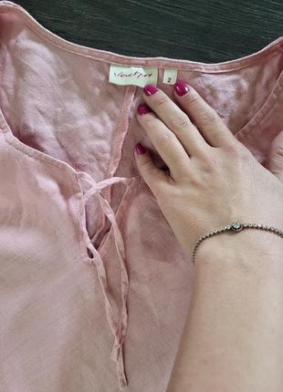 Ніжно-рожева довга сукня льон! хс-с-м6 фото