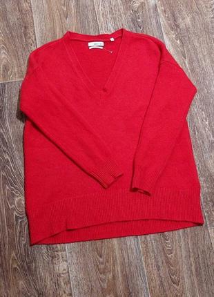 Бомбезный кашемировый пуловер красного цвета jake's made in cambodia, молниеносная отправка4 фото