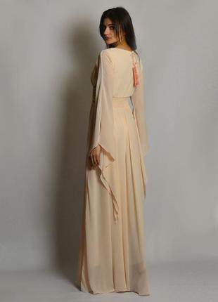 Эксклюзив роскошное вечернее платье с удлиненными рукавами выпускной свадьба5 фото