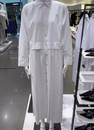 Білосніжне плаття сорочка від zara стильне