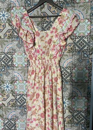 Милое нежное платье сарафан с оборками5 фото