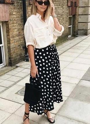 Шифоновая юбка в горох