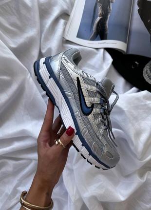 Nike p - 6000 silver blue кроссовки