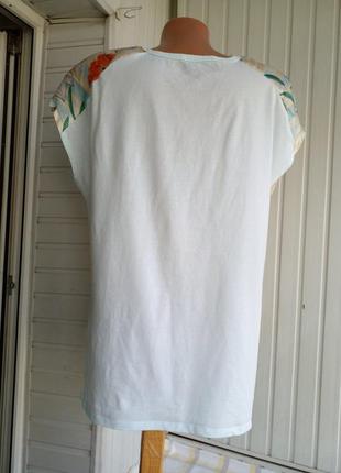 Брендовая коттоновая блуза с шелковой вставкой5 фото