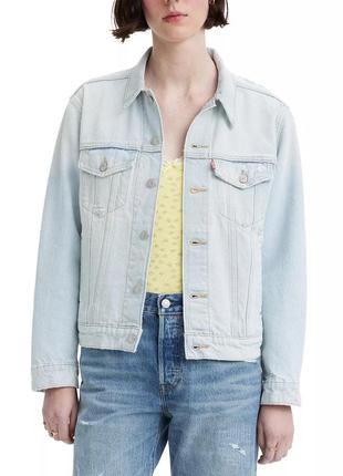 Levis жіноча джинсова куртка (левіс denim jacket) з американцями l