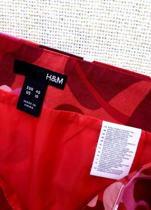 Короткая юбка коттон h&amp;m в цветы2 фото