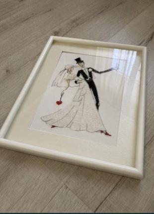 Вышитая картина бисер-крестик свадьба