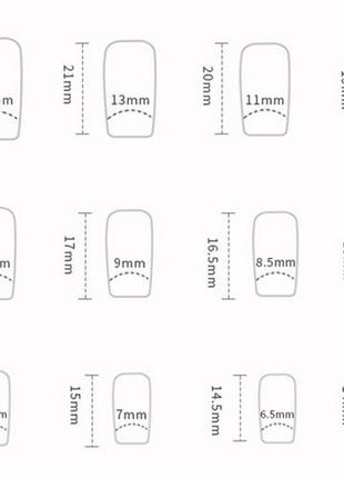 Накладні нігті 24 шт. квадрат + 24 клейових стиків для типс + пилка + спиртова серветка4 фото