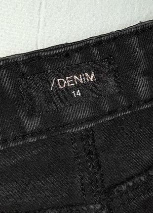 🎁1+1=3 фирменная серо-черная джинсовая короткая юбка, размер 48 - 508 фото