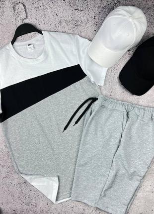 Летний спортивный базовый костюм футболка + шорты