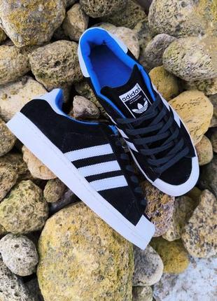 Чорні чорно-білі кросівки кеди мокасини сліпони adidas granite 41 42 43 44 45 розмір