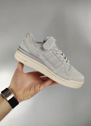 Чоловічі кросівки adidas forum gray з натуральної замші