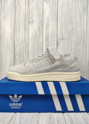 Мужские кроссовки adidas forum gray из натуральной замши9 фото