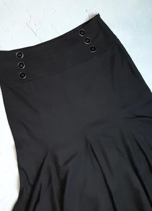 🎁1+1=3 шикарная черная льняная юбка миди высокая талия debenhass, размер 46 - 482 фото