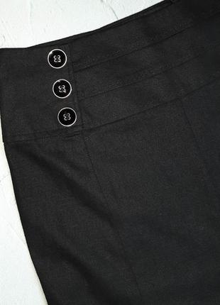 🎁1+1=3 шикарная черная льняная юбка миди высокая талия debenhass, размер 46 - 484 фото