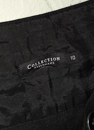 🎁1+1=3 шикарная черная льняная юбка миди высокая талия debenhass, размер 46 - 485 фото