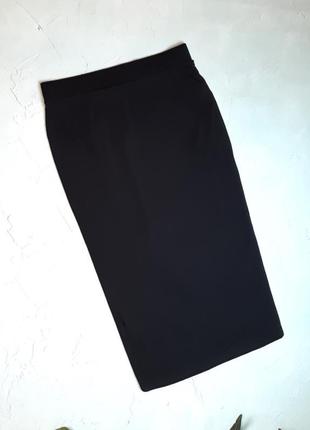 🌿1+1=3 фирменная базовая черная трикотажная юбка миди f&amp;f, размер 46 - 48