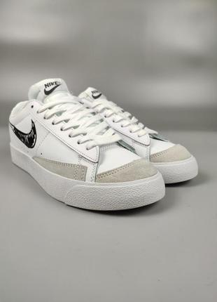 Чоловічі кросівки nike blazer low white/black з натуральної шкіри7 фото