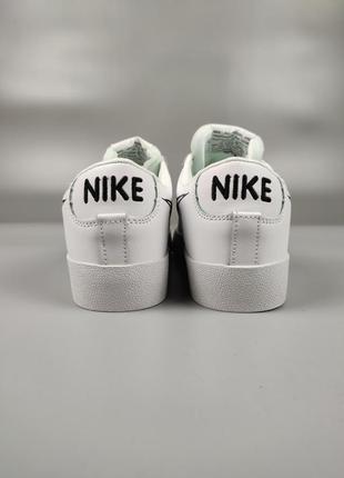 Мужские кроссовки nike blazer low white/black из натуральной кожи8 фото