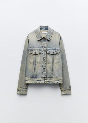 Zara 🔥 -50% джисова куртка  голуба потерта база s, m, l