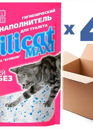 Наповнювач для котячого туалету силікагелевий silicat maxi 7.2lx4шт(28.8)