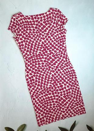 🌿1+1=3 бежево-розовое новогоднее платье-платье-миди в сердечках phase eight, размер 48-505 фото