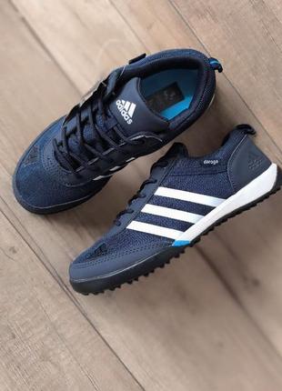 Синії кросівки кеди мокасини сліпони легкі сітка текстильні adidas daroga спортивні щорічні