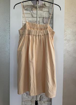 Лляна коротка сукня сарафан zara3 фото
