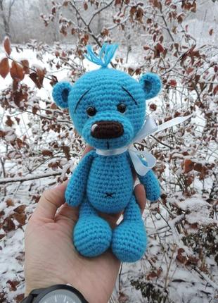 Ведмедик олівер в'язана іграшка м'яка